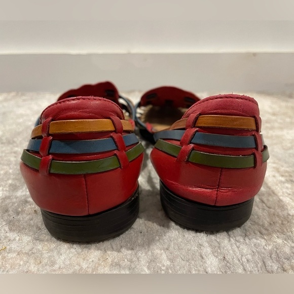 Huarache Multi Color I ❤️ Comfort Leather Sandals Size 10M - Picture 7 of 9
